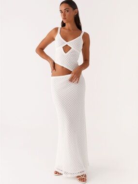 Jocelyn Maxi Dress — White Crochet